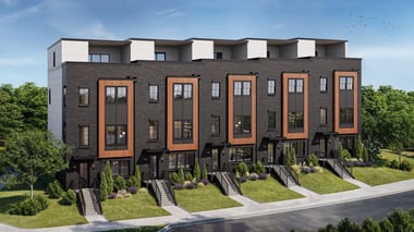 834_The Gathering_Brock Built Homes_Charlestone_scheme-2_Front Elevation Townhome Exterior still_Final_For Web